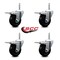 Service Caster 35 Inch Soft Rubber Swivel 34 Inch Threaded Stem Caster Set with Total Lock Brake SCC-TSTTL20S3514-SRS-34212-4 - alternate 4